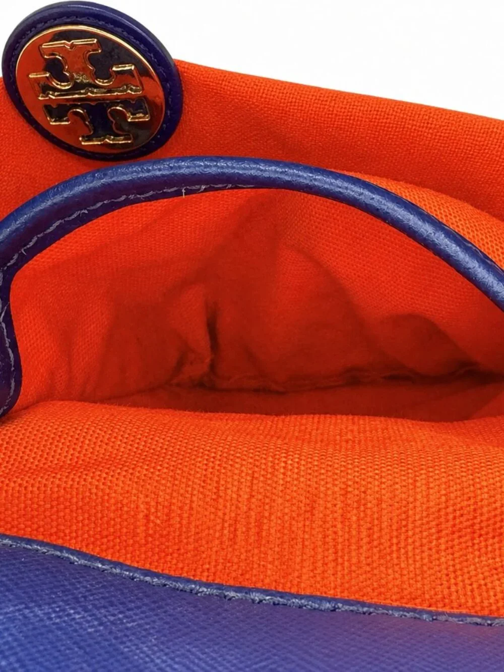 Tory Burch Blue Leather Double Zip Tote Bag